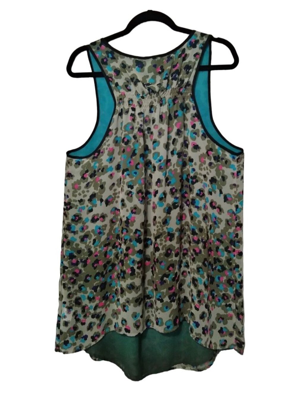 Beverly Drive Plus Size 16-18W Tank Top Sleeveless Multicolor Leopard Print - Picture 4 of 7